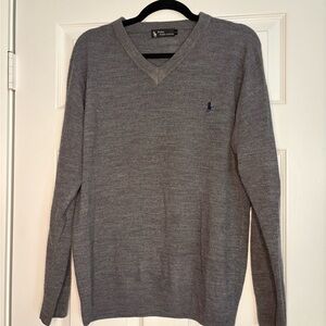 Polo by Ralph Lauren Charcoal V-Neck Sweater for Men